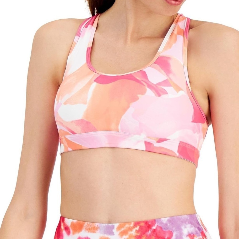 Ideology Pink and Orange Sports Bra Racerback Medium Support - Picture 4 of 4